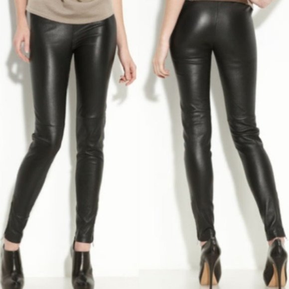 Leith Pants - LEITH Faux Leather Leggings High Waist Black
